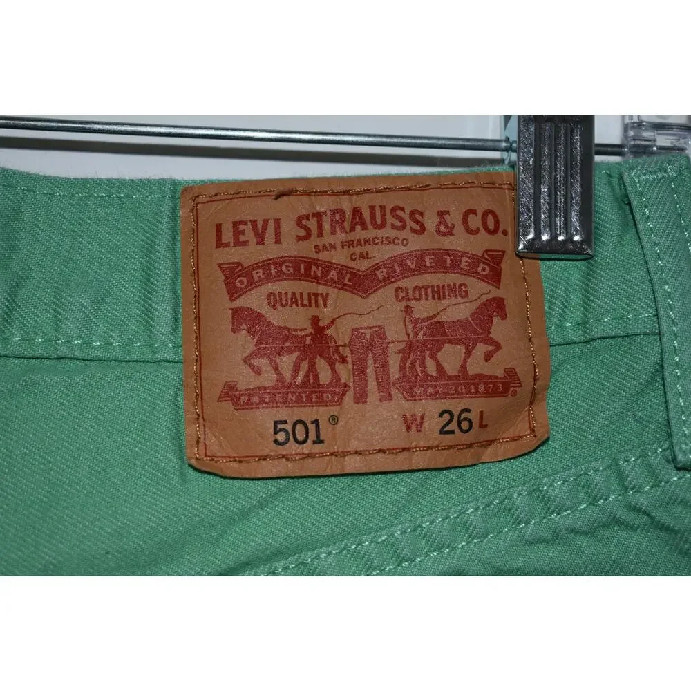 Levi's 501 Original Shorts Mint Green Size 26
